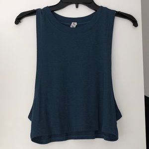 ALO YOGA teal blue crop top tank size small